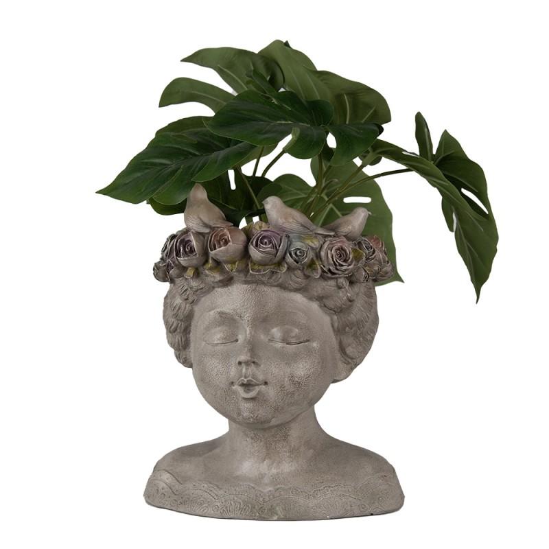 Clayre & Eef Innenblumentopf 26 cm Grau Polyresin