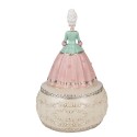 Clayre & Eef Music box Woman Ø 12x19 cm Pink Polyresin