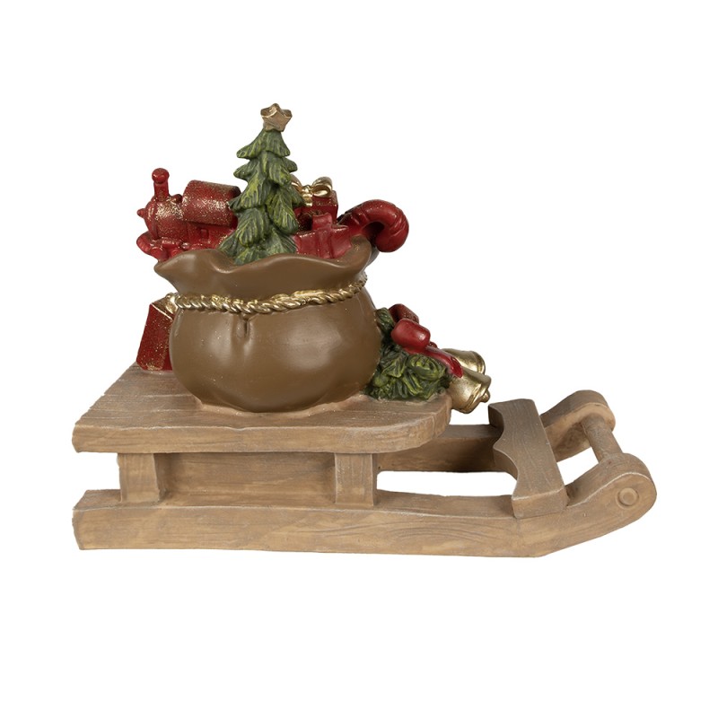 Clayre & Eef Figurine Luge 38x16x29 cm Marron Polyrésine