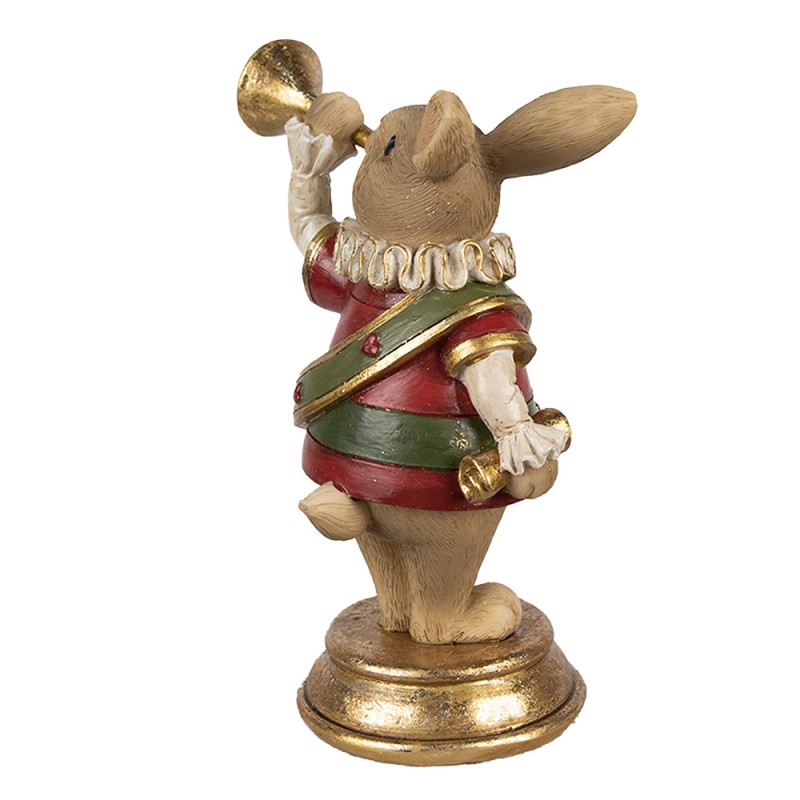 Clayre & Eef Figur Kaninchen 11x7x14 cm Braun Rot Polyresin