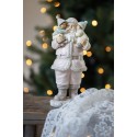 Clayre & Eef Beeld Kerstman 10x8x21 cm Roze Polyresin