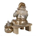 Clayre & Eef Figurine Père Noël 17 cm Couleur or Polyrésine