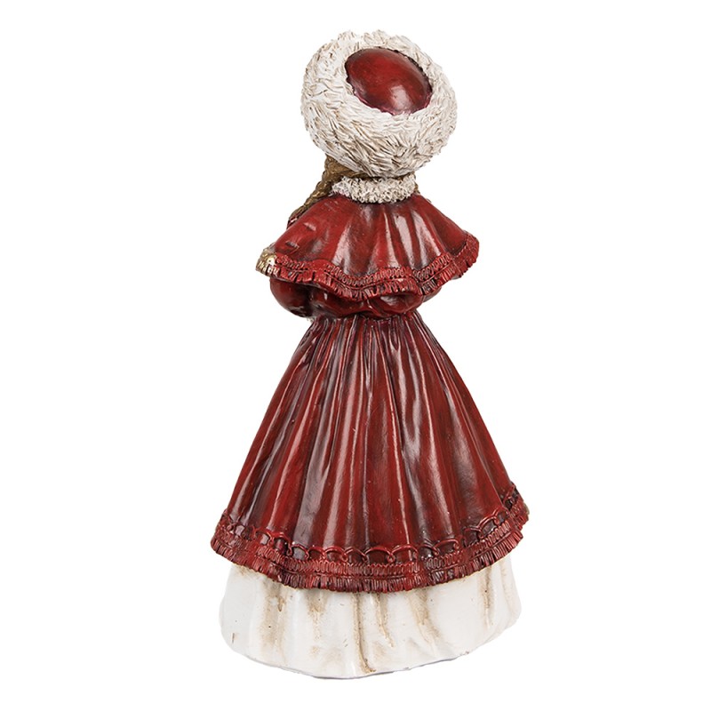 Clayre & Eef Figur Mädchen 9x7x17 cm Rot Polyresin