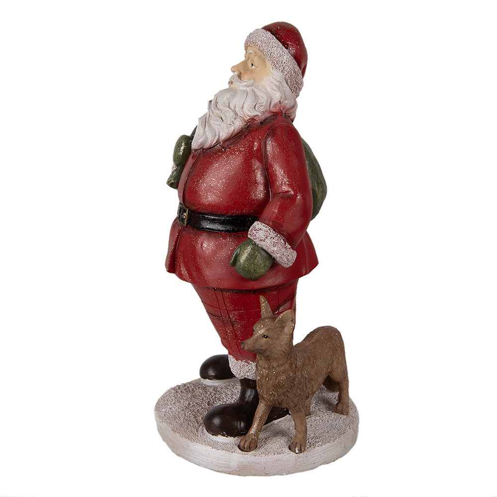 Beeld Kerstman 16X14X26 Cm Rood Polyresin-image