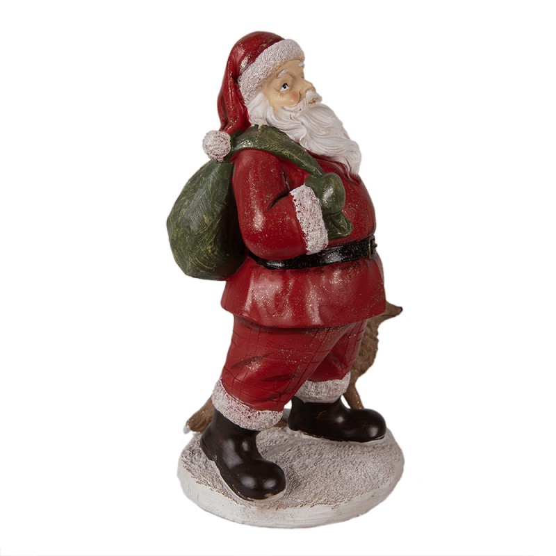Clayre & Eef Statuetta Babbo Natale  16x14x26 cm Rosso Poliresina