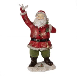 Clayre & Eef Figurine Père Noël 13x10x23 cm Rouge Polyrésine