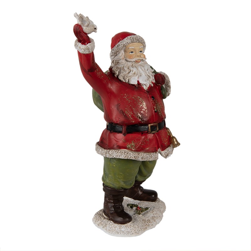 Clayre & Eef Figurine Père Noël 13x10x23 cm Rouge Polyrésine