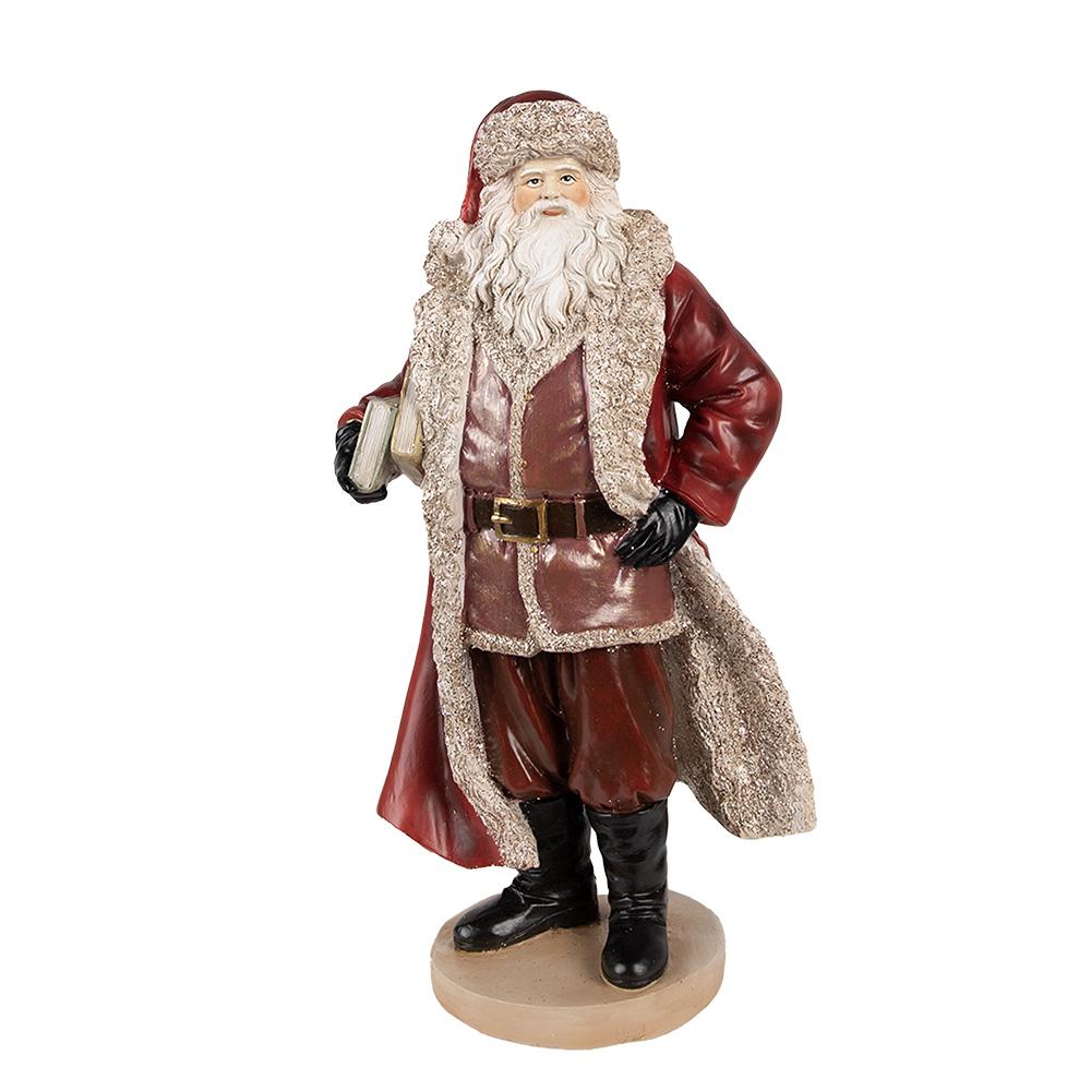 Clayre & Eef Beeld Kerstman 33 cm Rood Polyresin afbeelding