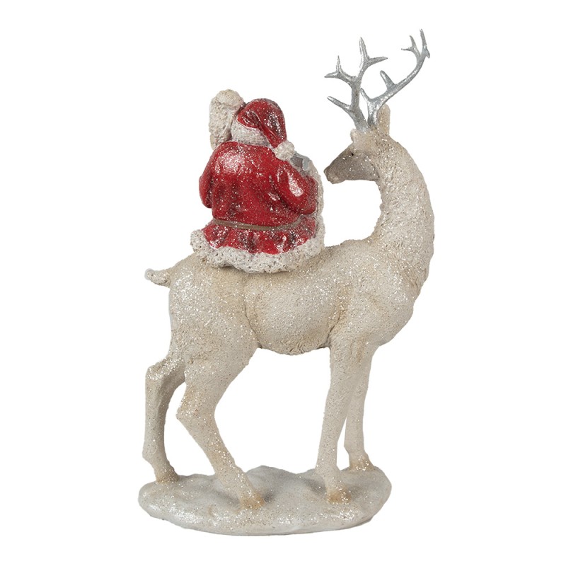 Clayre & Eef Figurine Père Noël 31 cm Rouge Blanc Polyrésine