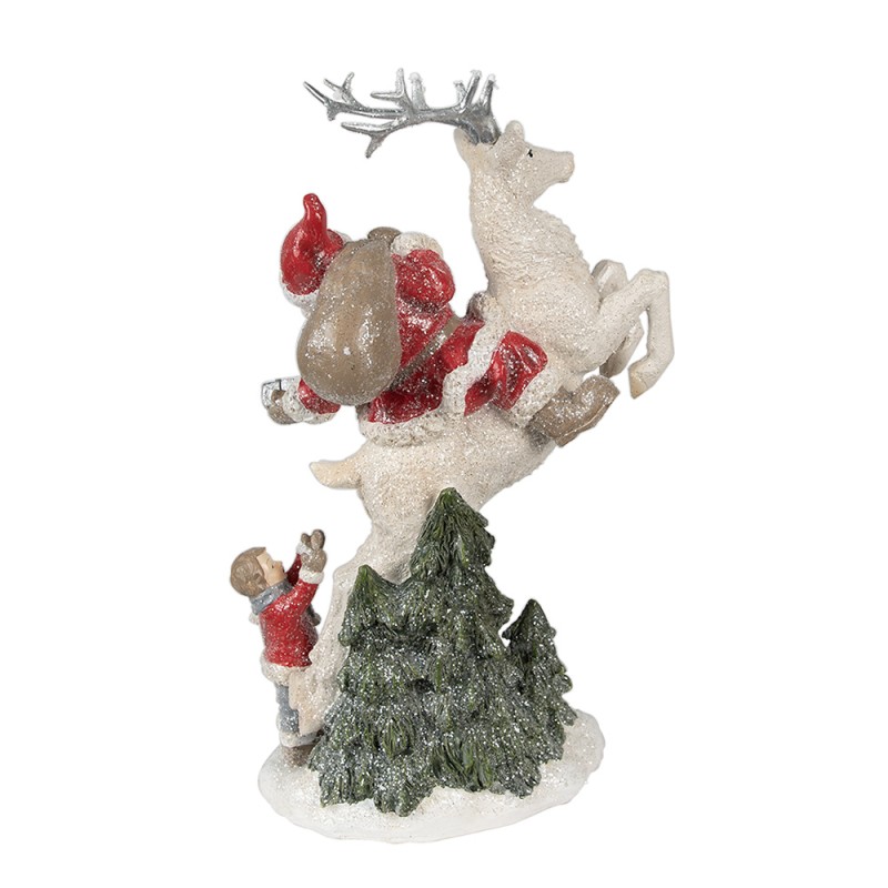 Clayre & Eef Statuetta Babbo Natale  33 cm Rosso Bianco  Poliresina