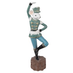 Clayre & Eef Figurine Mouse 26 cm Blue Polyresin