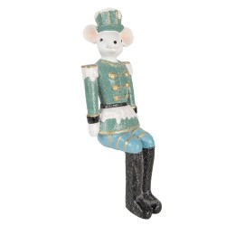 Clayre & Eef Figurine Mouse 19 cm Blue Polyresin
