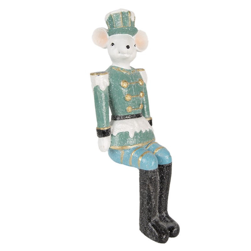 Clayre & Eef Figurine Mouse 19 cm Blue Polyresin