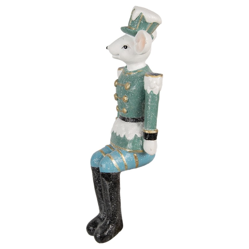 Clayre & Eef Figurine Mouse 19 cm Blue Polyresin