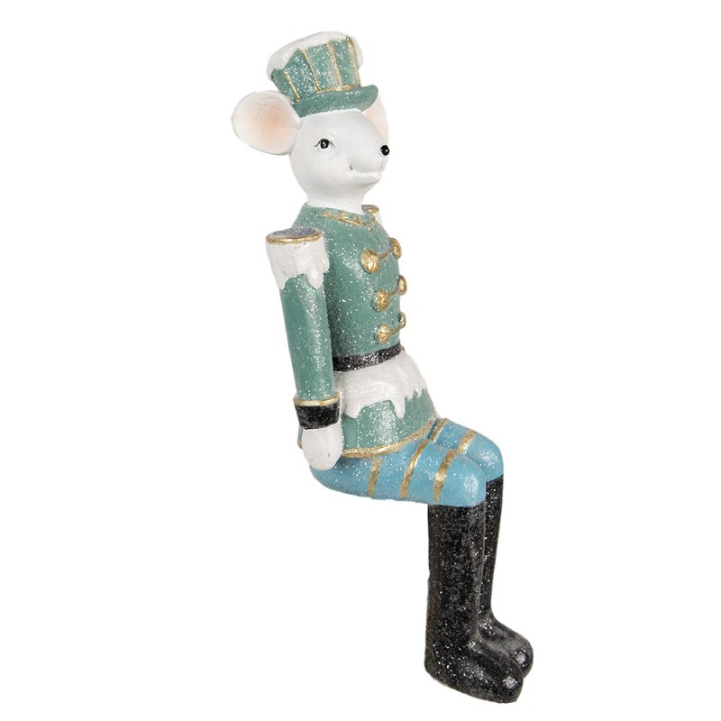 Clayre & Eef Figurine Mouse 19 cm Blue Polyresin