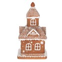 Clayre & Eef Lebkuchenhaus mit LED Haus 25 cm Braun Polyresin