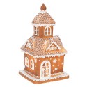 Clayre & Eef Lebkuchenhaus mit LED Haus 25 cm Braun Polyresin
