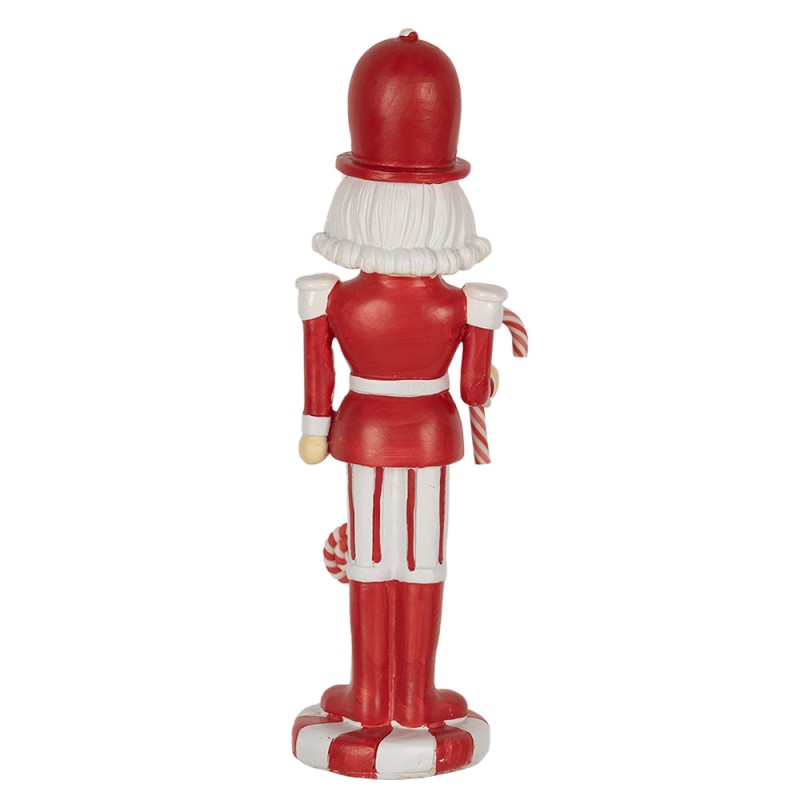 Clayre & Eef Figure de Noël Casse-noisette 23 cm Rouge Blanc Polyrésine