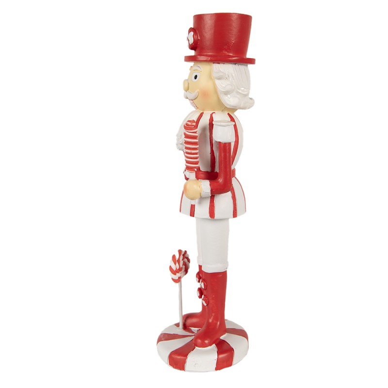 Clayre & Eef Christmas Decoration Figurine Nutcracker 23 cm Red White Polyresin