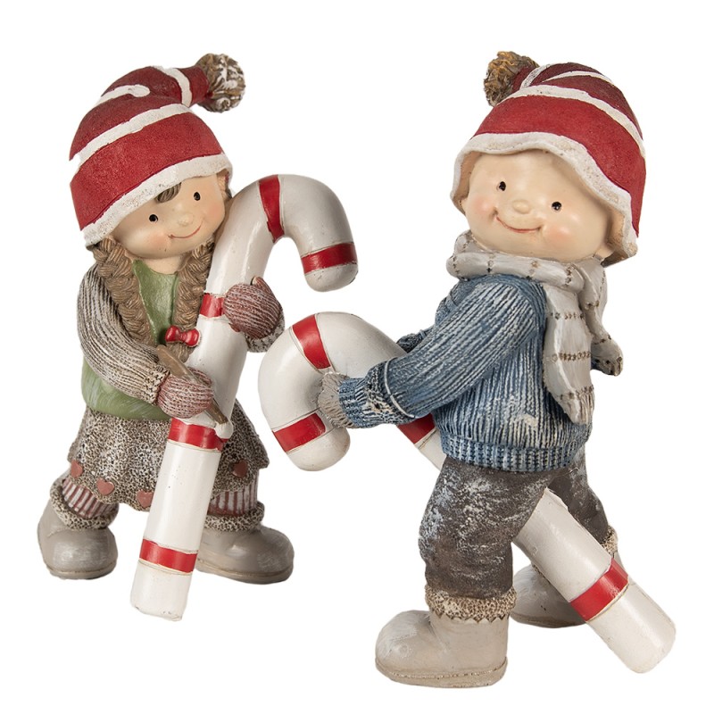 Clayre & Eef Decorative Figurine Child 18 cm Green Polyresin