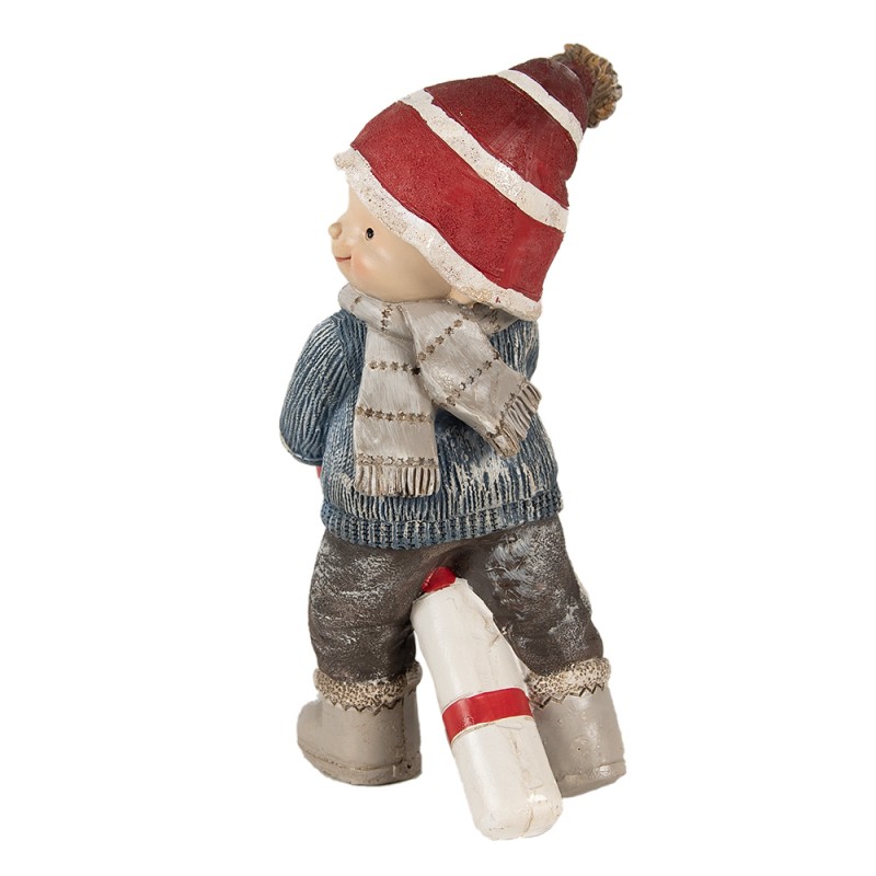 Clayre & Eef Statuetta decorativa Bambino 18 cm Blu Poliresina