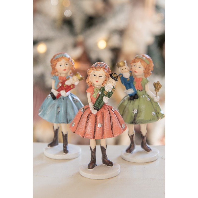 Clayre & Eef Decoratie Beeld Kind 12 cm Rood Polyresin