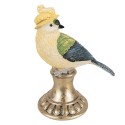 Clayre & Eef Decoratie Beeld Vogel 17 cm Blauw Geel Polyresin
