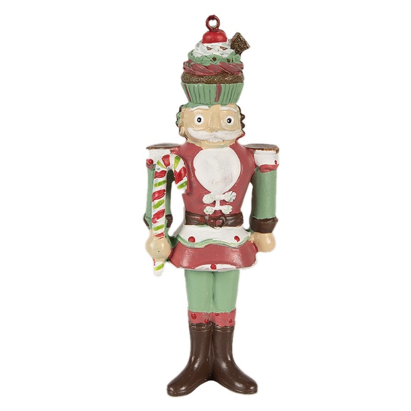 Clayre & Eef Ornement de Noël Casse-noisette 12 cm Rouge Polyrésine