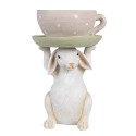 Clayre & Eef Statuetta Coniglio 24 cm Beige Rosa  Poliresina