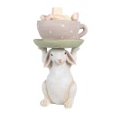 Clayre & Eef Statuetta Coniglio 24 cm Beige Rosa  Poliresina