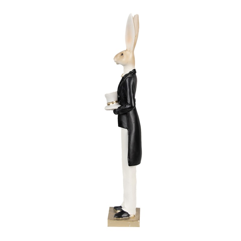 Clayre & Eef Figur Kaninchen 32 cm Beige Schwarz Polyresin