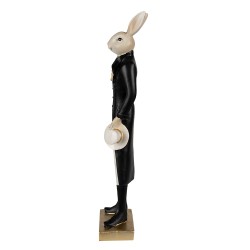 Clayre & Eef Beeld Konijn 34 cm Beige Zwart Polyresin