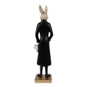 Clayre & Eef Figurine Lapin 34 cm Beige Noir Polyrésine