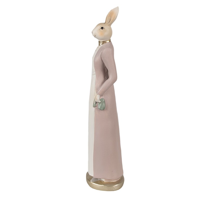 Clayre & Eef Statuetta Coniglio 28 cm Beige Rosa  Poliresina