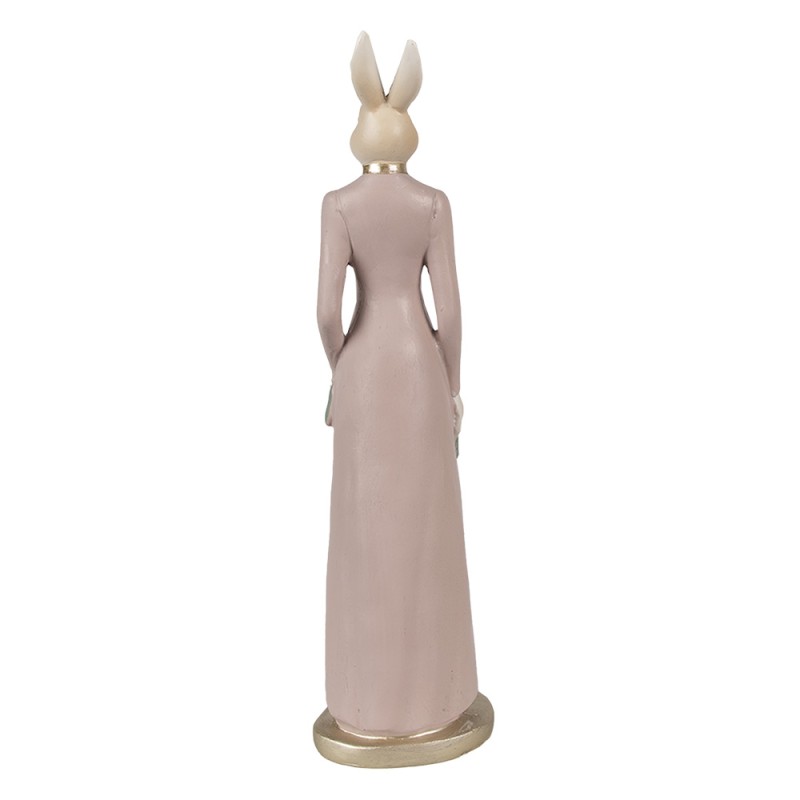 Clayre & Eef Statuetta Coniglio 28 cm Beige Rosa  Poliresina