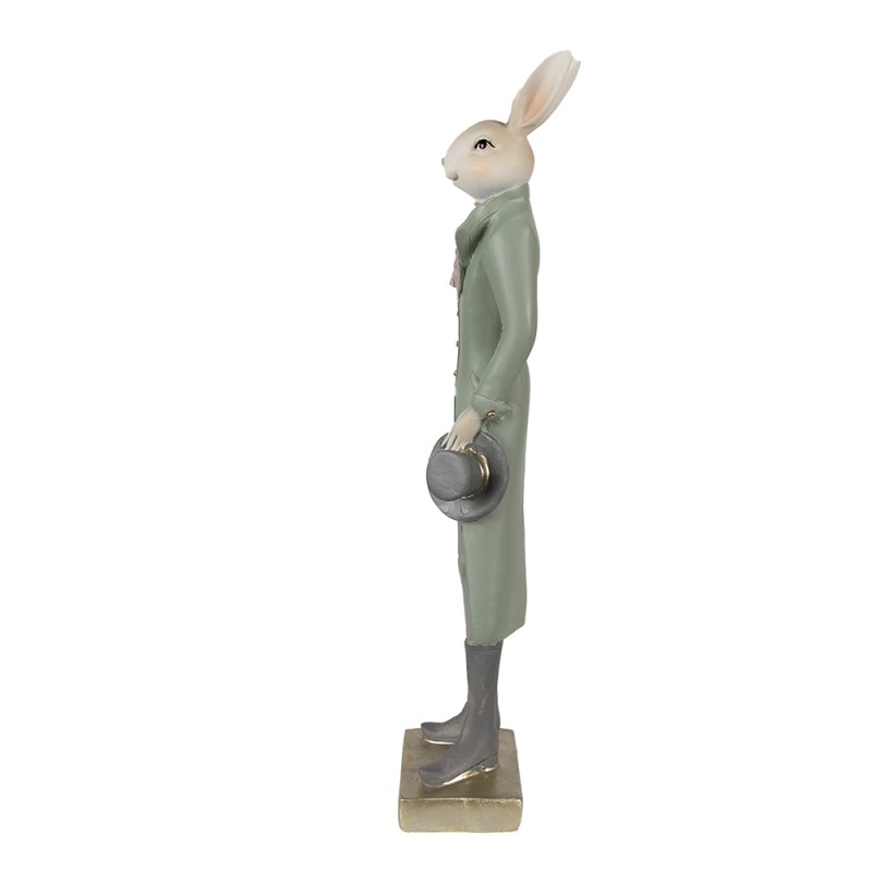 Clayre & Eef Beeld Konijn 36 cm Beige Groen Polyresin