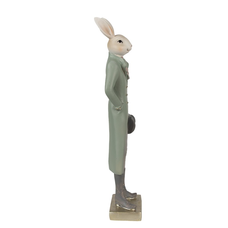 Clayre & Eef Beeld Konijn 36 cm Beige Groen Polyresin