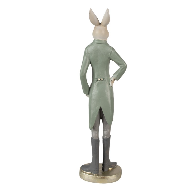 Clayre & Eef Figur Kaninchen 20 cm Beige Grün Polyresin