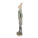 Clayre & Eef Beeld Konijn 40 cm Beige Groen Polyresin