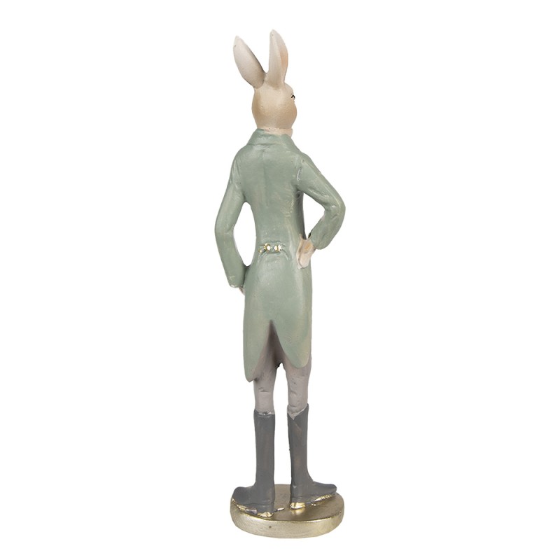 Clayre & Eef Beeld Konijn 40 cm Beige Groen Polyresin