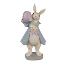 Clayre & Eef Figurine Rabbit 10x8x20 cm Beige Blue Polyresin