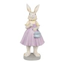 Clayre & Eef Statuetta Coniglio 12x10x27 cm Marrone Viola Poliresina