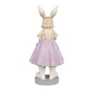 Clayre & Eef Statuetta Coniglio 12x10x27 cm Marrone Viola Poliresina