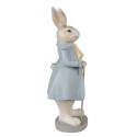 Clayre & Eef Beeld Konijn 12x9x26 cm Beige Blauw Polyresin