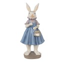 Clayre & Eef Figurine Lapin 12x10x27 cm Beige Bleu Polyrésine