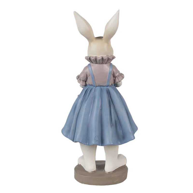 Clayre & Eef Figurine Lapin 12x10x27 cm Beige Bleu Polyrésine