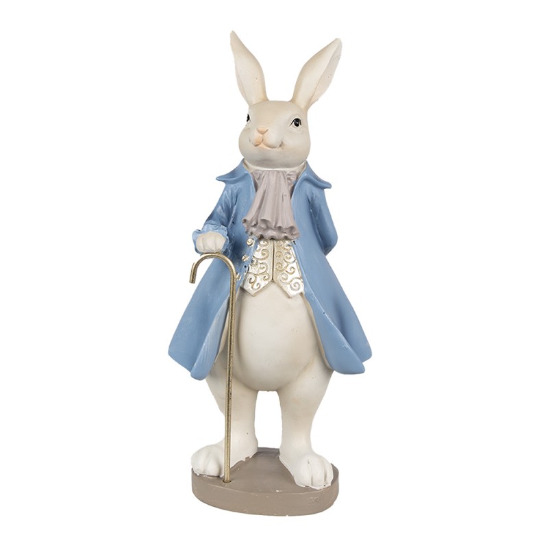 Clayre & Eef Figurine Lapin 12x9x26 cm Beige Bleu Polyrésine