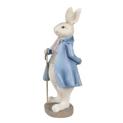Clayre & Eef Figurine Rabbit 12x9x26 cm Beige Blue Polyresin