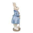 Clayre & Eef Figurine Lapin 12x9x26 cm Beige Bleu Polyrésine