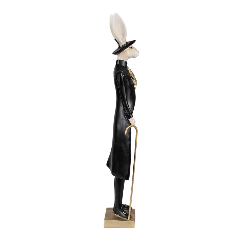 Clayre & Eef Figurine Rabbit 40 cm Beige Black Polyresin